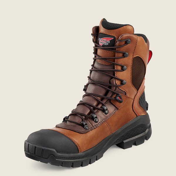 Red Wing Mens Work Boots - Crv™ - 8-inch Waterproof Soft Toe - Brown/Black - EZT923576